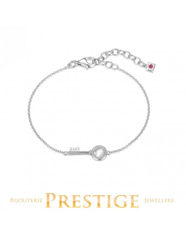 ELLE "LOCK&KEY" RHODIUM PLATED 6MM BRACELET rembourrage situé sous