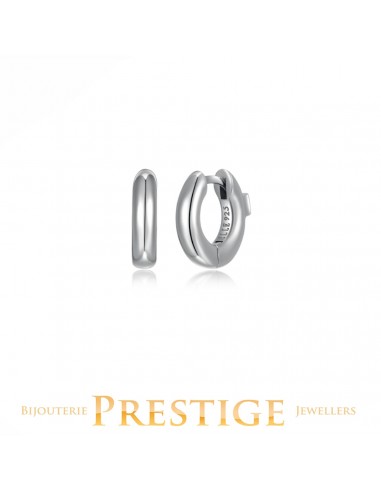 ELLE "SIMPATICO" RHODIUM PLATED 13MM HUGGIE HOOP soldes