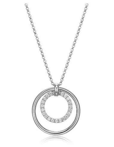 ELLE "SIMPATICO" RHODIUM PLATED DOUBLE CIRCLE NECKLACE la chaussure