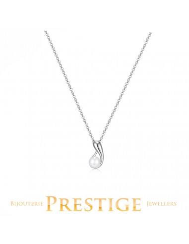 ELLE "CARAMEL" RHODIUM PLATED PEAR PEARL SMALL NECKLACE s'inspire de l'anatomie humaine