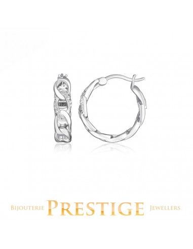 ELLE "OVATION" RHODIUM PLATED 30MM HOOP de l' environnement