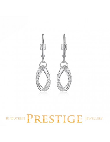 ELLE "OVATION" RHODIUM PLATED DANGLE EARRING d'Europe débarque