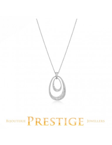 ELLE"LAKE MIRROR" RHODIUM PLATED NECKLACE de France