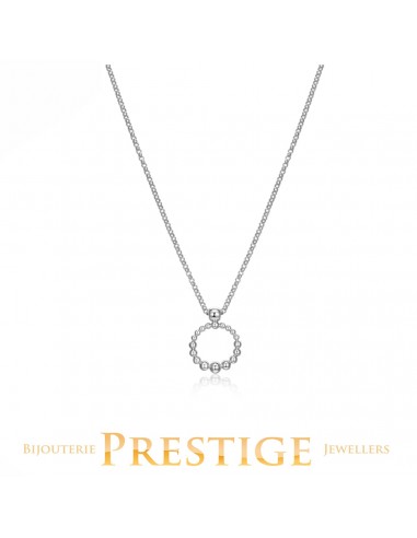 ELLE "ORB" RHODIUM PLATED GRADUAL SILVER NECKLACE 16"+2" EXTENSION shop