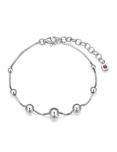 ELLE "ORB" RHODIUM PLATED SILVER BRACELET 6.5"+1.5" EXTENSION 2 - 3 jours ouvrés.