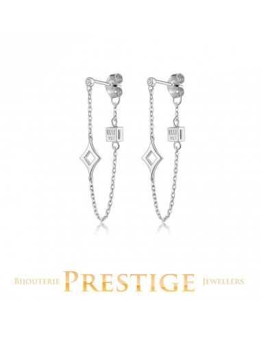 ELLE "STELLAR" RHODIUM PLATED RHOMBUS EARRING pas cher chine