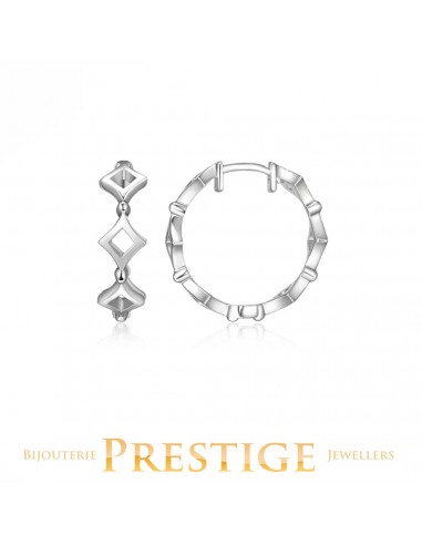 ELLE "STELLAR" RHODIUM PLATED SILVER RHOMBUS 20MM HOOP en stock