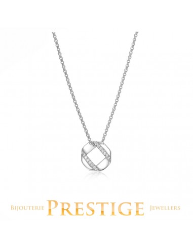 ELLE "LATTICE" RHODIUM PLATED  NECKLACE 16"+3" EXTENSION vous aussi creer 