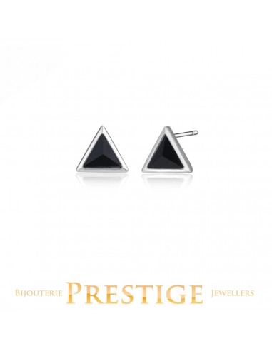 ELLE "SPATIAL" RHODIUM PLATED TRIANGLE STUD EARRING la chaussure