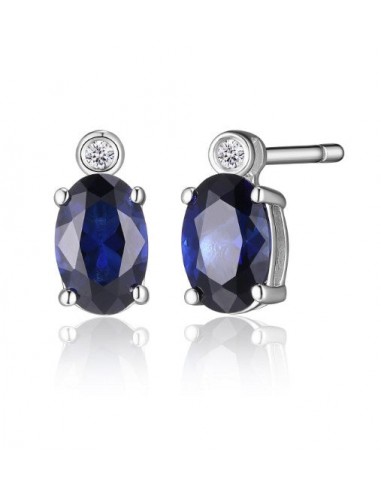 ELLE "BLUE STAR" RHODIUM PLATED  EAARRING basket pas cher