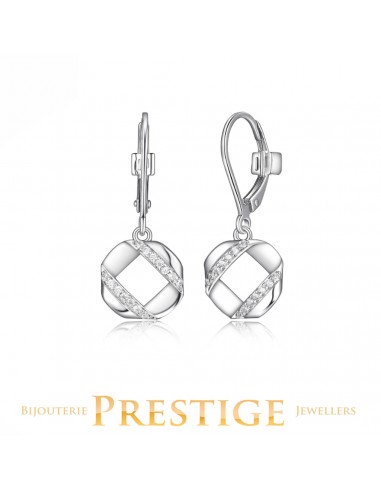 ELLE "LATTICE" RHODIUM PLATED  EAERRING Pour