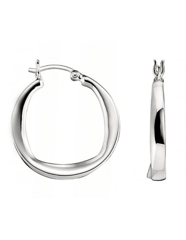 Sterling Silver Rhodium Plated New Form 27mm Hoop Earring plus qu'un jeu 