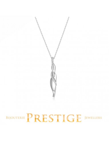 ELLE "FOLIAGE" RHODIUM PLATED NECKLACE 18"+2" EXTENSION destockage