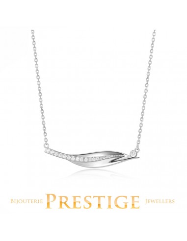 ELLE "FOLIAGE" RHODIUM PLATED NECKLACE 16"+2" EXTENSION Pour