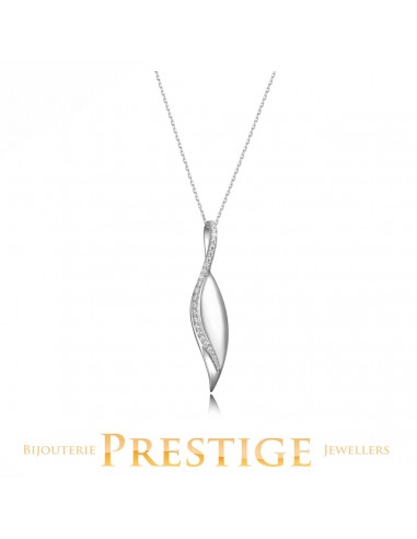 ELLE "FOLIAGE" RHODIUM PLATED NECKLACE 32"+2" EXTENSION l'évolution des habitudes 