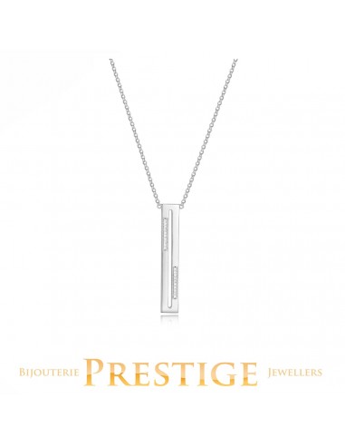 ELLE "HORIZON" RHODIUM PLATED NECKLACE 15"+3" EXTENSION Paris Déstockage Promo