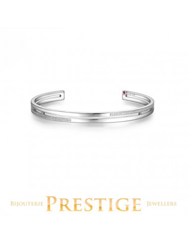 ELLE "HORIZON" RHODIUM PLATED BANGLE 6.5" Economisez 