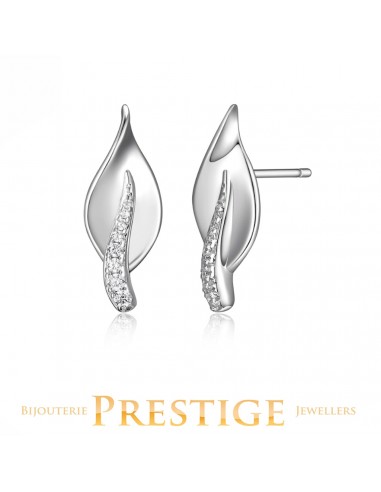 ELLE "FOLIAGE" RHODIUM PLATED  EARRING Véritable concentré