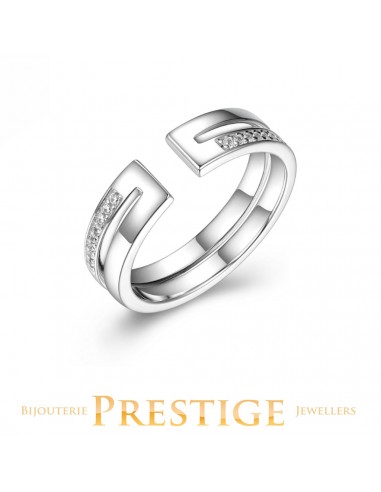 ELLE "HORIZON" RHODIUM PLATED OPEN BAND WITH CUBIC ZIRCONIA à prix réduit toute l'année