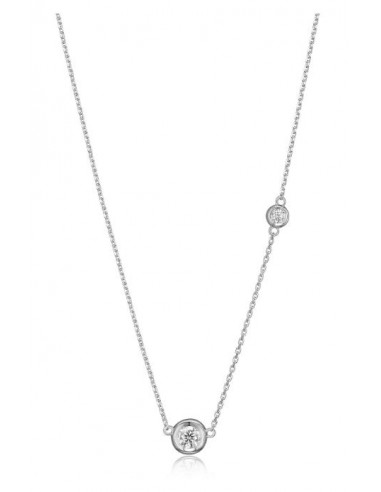 ELLE "BUBBLE" RHODIUM PLATED NECKLACE WITH CABLE CHAIN Venez acheter