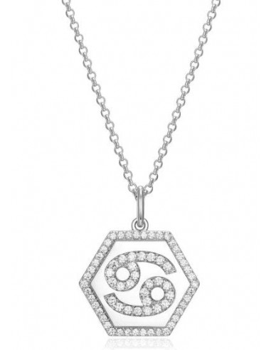 REIGN 925 Cancer Zodiac CZ Necklace pas chere