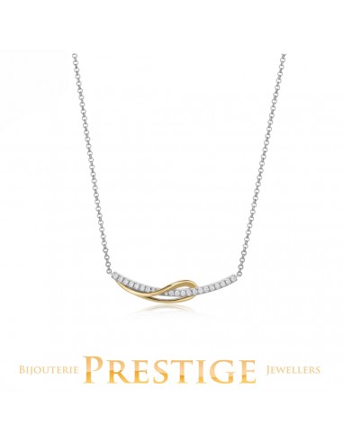 ELLE "CONFLENCE 2TONE" RHODIUM PLATED  NECKLACE 18+2 votre