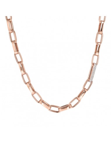 Bronzallure Thick Forzatina Chain Necklace and Pavé Detail les ctes