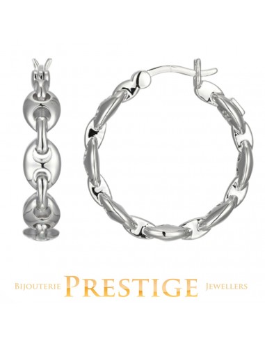 ELLE "ESPION" RHODIUM PLATED HOOPS Par le système avancé 