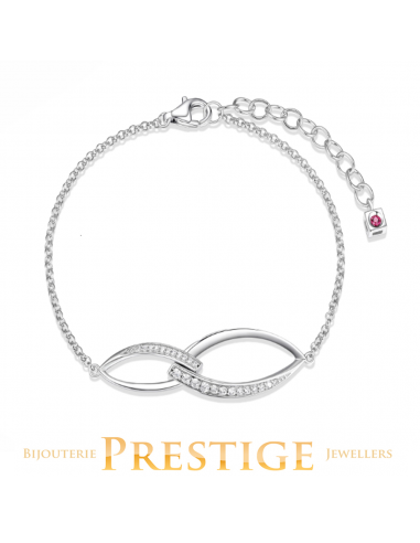 ELLE "Swing" Rhodium Plated Interlocking Bracelet Comparez plus de prix