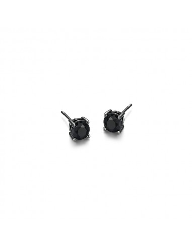 ETHOS "BASIC" GUN COLOR 6MM GEN BLACK SAPPHIRE STUD EARRING à prix réduit toute l'année