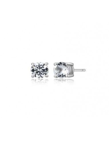 ETHOS "BASIC" RHOD PLTD 6MM CREATED WHITE SAPPHIRE STUD EARRING meilleur choix