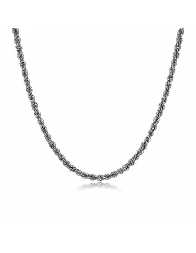 ETHOS RHOD PLTD 080 SILK ROPE CHAIN 24" de technologie