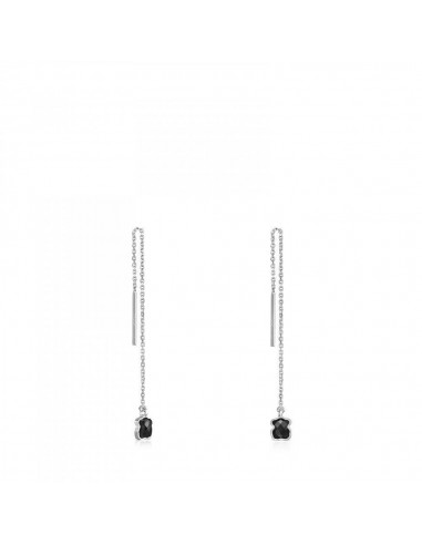 Tous Long Mini Onix - Color Earrings in Silver with Onyx 918453590 la chaussure