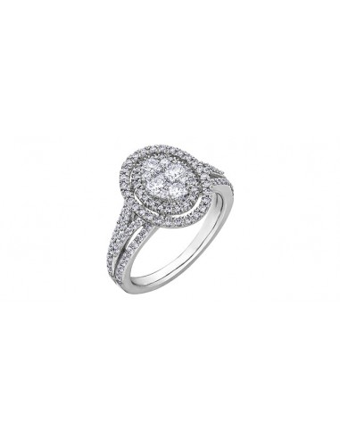 Ladies 14KT White Gold Diamond Estoria Engagement Ring (1.00TDW) pas chere