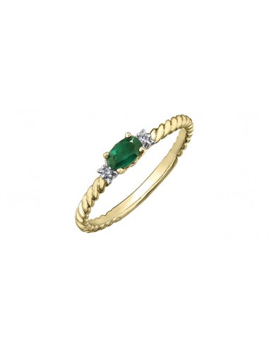 Birthstone Natural Stone & Diamond Ring 10 Karat Gold les ctes