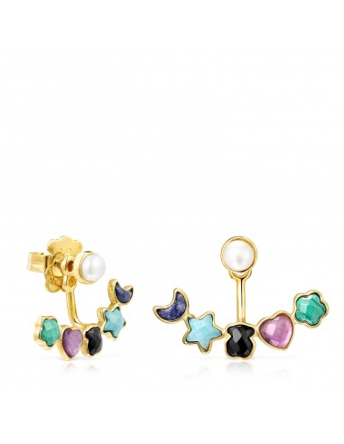 Tous Short Glory Earrings in Gold Vermeil with Gemstones 918593590 Dans la société mordern