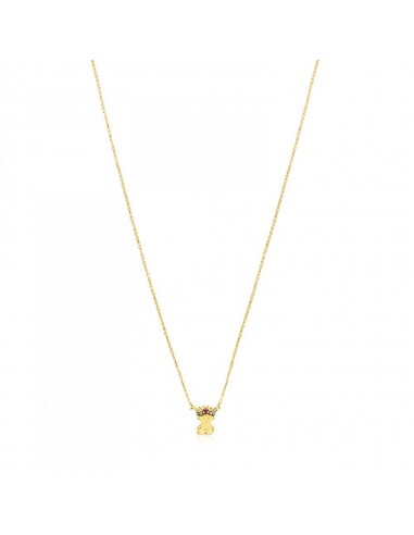 Tous Gold Real Sisy bear Necklace with Gemstones 812452070 destockage