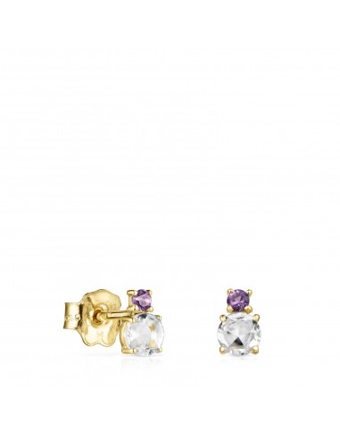 Tous Mini Ivette Earrings in Gold with Prasiolite and Amethyst 912193030 meilleur choix