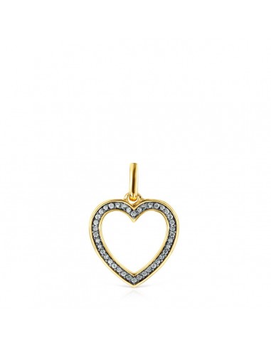 Tous Nocturne heart Pendant in Gold Vermeil with Diamonds 918444530 pas chere