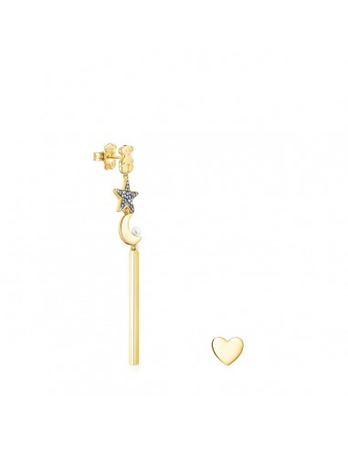 Tous Long Nocturne Earrings in Gold Vermeil with Diamonds and Pearl 918443790 vous aussi creer 