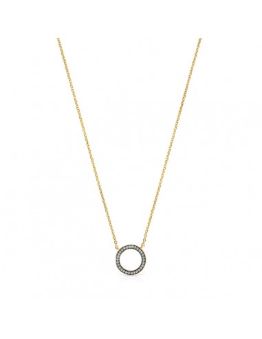 Tous Nocturne disc Necklace in Gold Vermeil with Diamonds 918442570 pas cher 