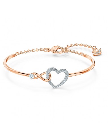 Swarovski Infinity Heart Bangle, White, Mixed metal finish 5518869 basket pas cher