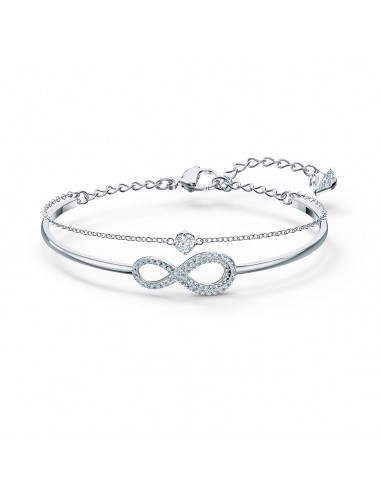 Swarovski Infinity Bangle, White, Rhodium plated 5520584 prix pour 