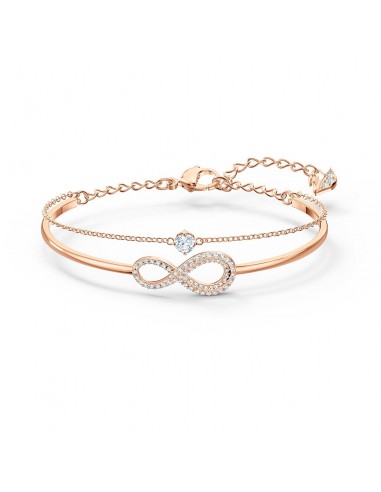 Swarovski Infinity Bangle, White, Rose-gold tone plated 5518871 en ligne