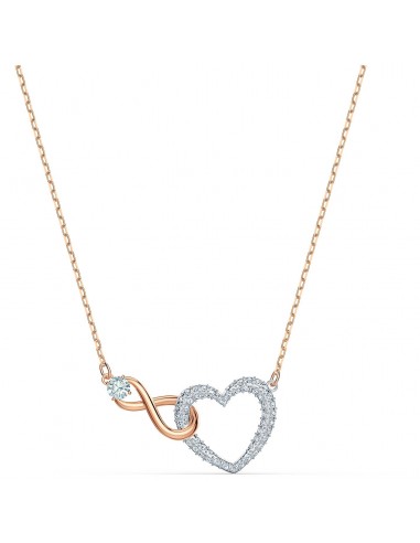 Swarovski Infinity Heart Necklace, White, Mixed metal finish 5518865 solde