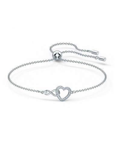 Swarovski Infinity Heart Bracelet, White, Rhodium plated 5524421 en ligne des produits 