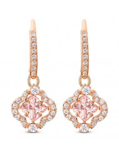 Swarovski Sparkling Dance Clover Pierced Earrings, Pink, Rose-gold tone plated 5516477 Les magasins à Paris