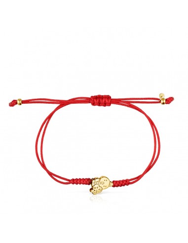 Tous Chinese Horoscope Rooster Bracelet in Gold and Red Cord 918431070 Les magasins à Paris et en Île-de-France