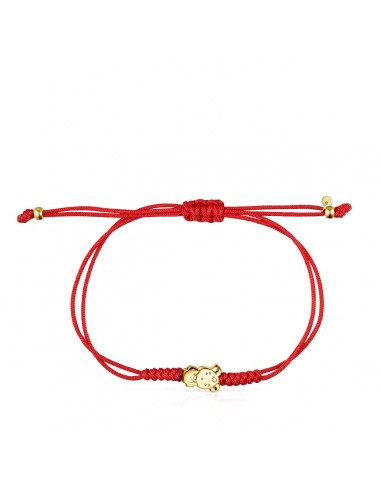 Tous Chinese Horoscope Goat Bracelet in Gold and Red Cord 918431040 pour bénéficier 