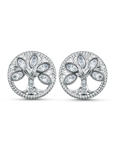 Swarovski Symbolic Tree of Life Stud Pierced Earrings, White, Rhodium plated 5540301 En savoir plus